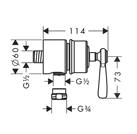 Шланговое подключение Axor Montreux Fixfit Stop 16883000 хром