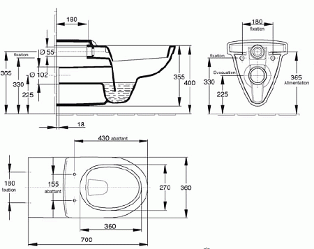 Унитаз подвесной Jacob Delafon Odeon E1195-00 удлиненный
