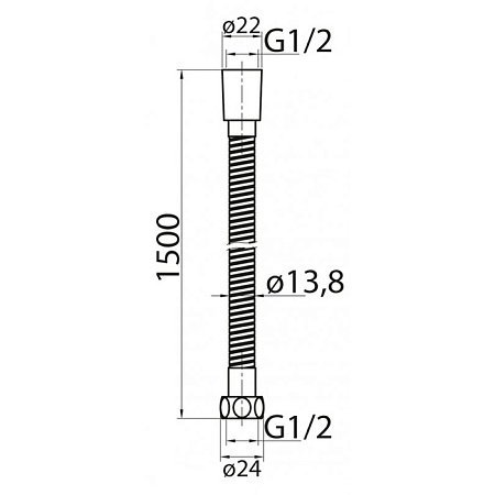 Душевой шланг Cezares CZR-U-FMDC-150-01 хром