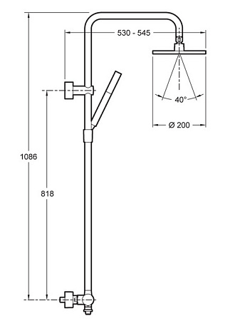 Душевая стойка Jacob Delafon Toobi E15370-CP