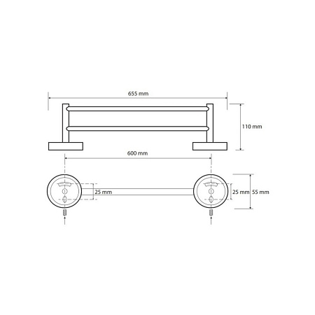 Полотенцедержатель Bemeta Sablo 160204052 60 двойной, золото матовое