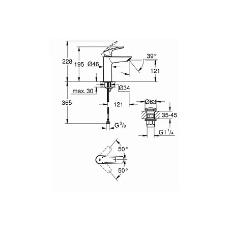 Смеситель Grohe Eurosmart 23923003 для раковины