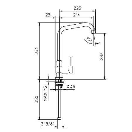 Смеситель Palazzani Idrotech 12531753 для кухонной мойки, золото
