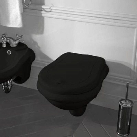 Унитаз подвесной Kerasan Retro 101504 nero фурнитура золото