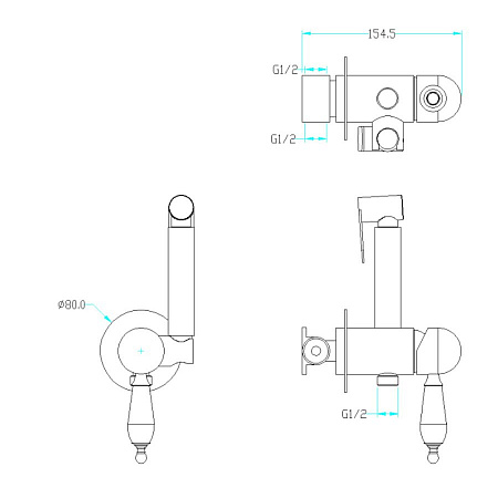 Гигиенический душ со смесителем Boheme Brillante 436 хром