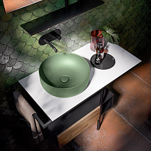 Раковина накладная Kerasan Nolita 534411 40x40 Verde Muschio