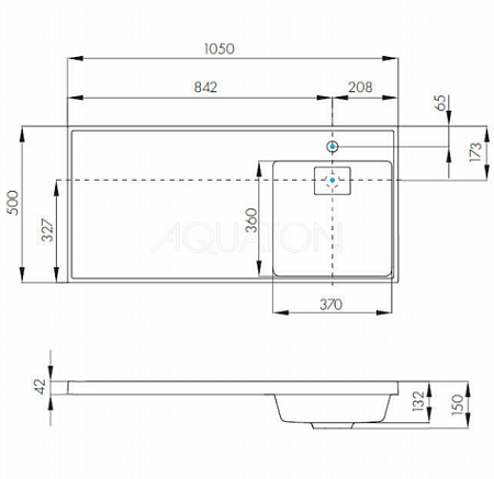 Мебельная раковина Aquaton Лондри 1A72223KLH010 105 R белый