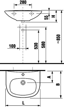 Раковина Jika Zeta 8103910001049 55x44x20 белый