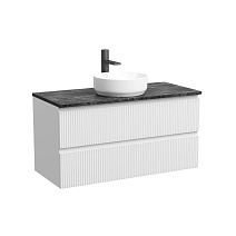 Тумба с раковиной и столешницей Sancos Snob T 100 SNT100W+TT100A1X Bianco/Black Sky