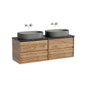 Тумба с раковиной и столешницей Sancos Marmi 2.0 140 MR2.070ECH+TT140A1 дуб чарльстон/Black Sky