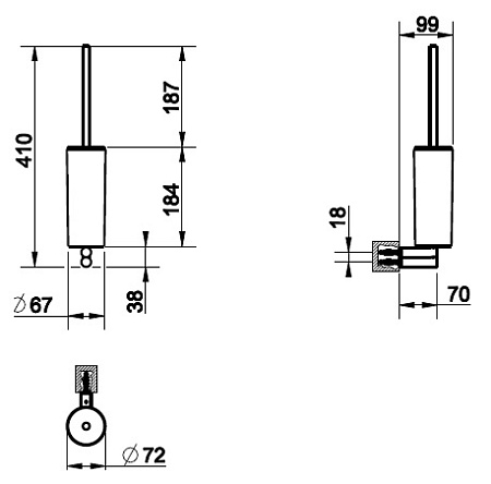 Ершик Gessi Trasparenze 37319.031 белый/хром