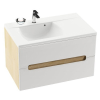 Тумба с раковиной Ravak Classic II SD L 800 X000000911 подвесная, береза/белая