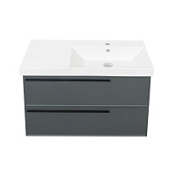 Тумба с раковиной La Fenice Elba TWIN FNC-01-ELB-G-90-2 R два ящика, Grigio серый матовый