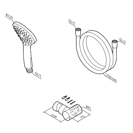 Душевая лейка Am.Pm Gem F0119022 черный
