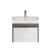 Тумба под раковину Kerama Marazzi Modula MO.60.1+1\AR 60 1 ящик, арабика/белый глянцевый