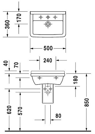 Раковина Duravit Starck 3 0300500000  50 