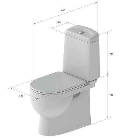 Унитаз-компакт Sanita Luxe Best D с крышкой-сиденьем