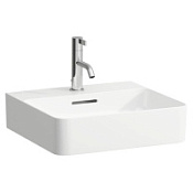 Раковина Laufen Val 8.1528.1.000.104.1 45 с 1 отверстием для смесителя, с переливом, белый