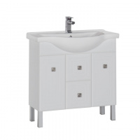 Тумба с раковиной Aquanet Стайл 00181502 85 белая, 2 дверцы, 2 ящика