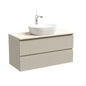 Тумба с раковиной и столешницей Sancos Snob R 100 SNR100CE+TT100A2X Beige Soft/Kreman
