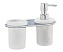Стакан с дозатором WasserKRAFT Kammel K-8389 хром/матовое стекло