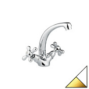 Смеситель Emmevi Deco Classic 12913BO для раковины, белый/золото