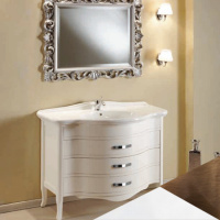 Мебель для ванной Tiffany World Armony 112 напольная, белая матовая, ручки бронза