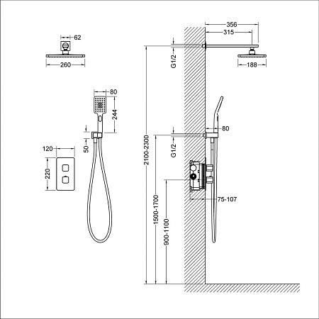 Душевой комплект Timo Petruma SX-5059/03SM черный