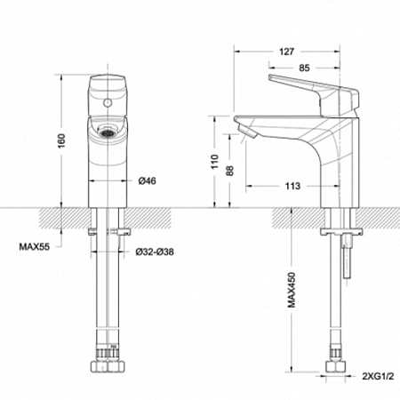 Смеситель Bravat Real F1121179CP для раковины хром