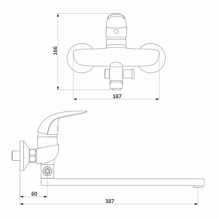 Смеситель Damixa Eclipse 319500001 для ванны с душем хром