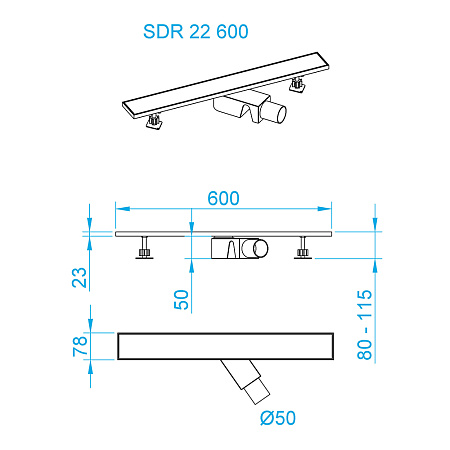 Душевой трап RGW Shower Drain SDR-22B 60