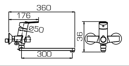 Смеситель Bravat Line F65299C-1 для ванны с душем хром