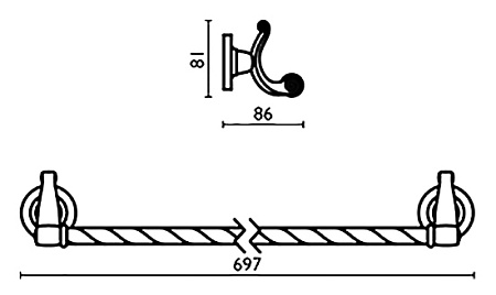 Полотенцедержатель Bagno & Associati Opera OP21292 BR