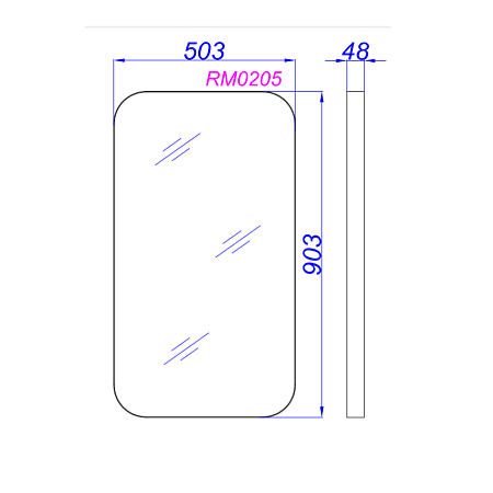 Зеркало Aqwella RM RM0205BLK 50х90 черный