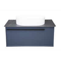 Тумба с раковиной La Fenice Elba FNC-01-ELB-BG-80 Blu Grigio, столешница Black Olive Light Lappato