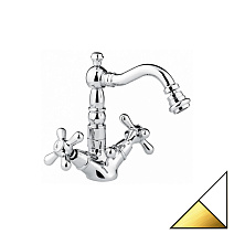 Смеситель Emmevi Deco Old 12614BO для биде, белый/золото Смеситель Emmevi Deco Old 12614BO для биде, белый/золото