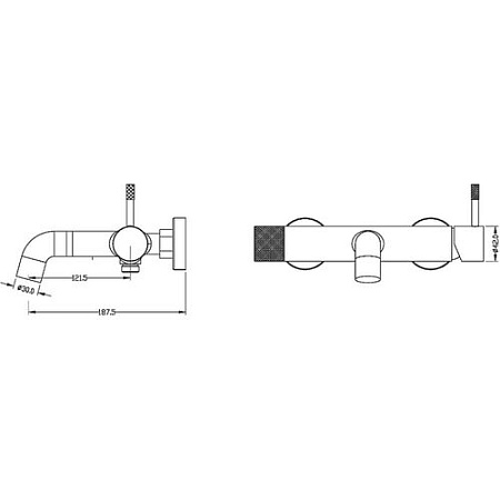 Смеситель Boheme Uno 463-NB для ванны, никель брашированный