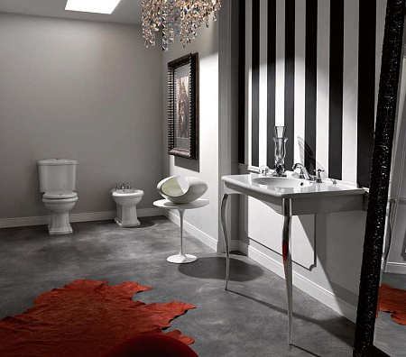 Унитаз-компакт Kerasan Retro 101301 горизонтальный выпуск,ручка смыва справа, фурнитура золото