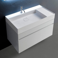 Тумба с раковиной Antonio Lupi Graffio 90 с 2 ящиками, bianco goffrato