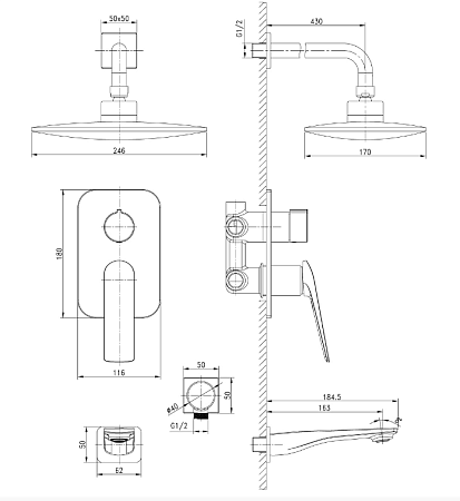 Душевой комплект Lemark Allegro LM5922CW