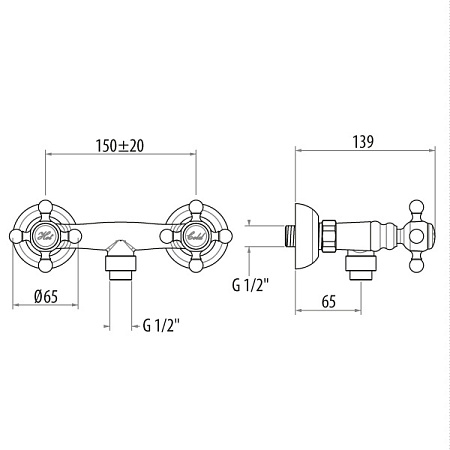 Смеситель Gattoni Vivaldi 1207512C0cr для  душа хром