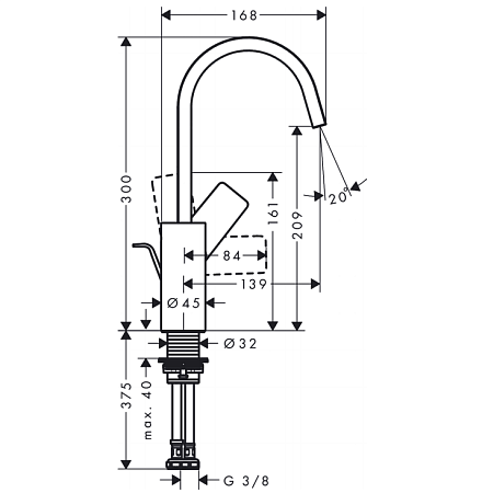 Смеситель Hansgrohe Vivenis 75030000 для раковины, хром