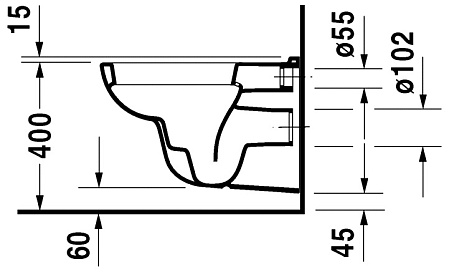 Чаша для унитаза подвесного Duravit D-Code 25350900002