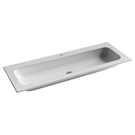 Раковина накладная Ceramica Nova Grace CN7017 121x45.7x13.7 одно отверстие, белый