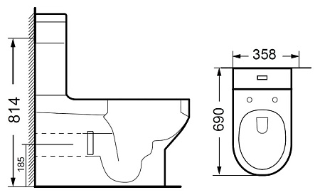 Чаша для унитаза-компакта BelBagno Zorro BB0121WP