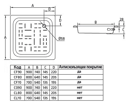 Поддон для душа BLB CF80 80 см