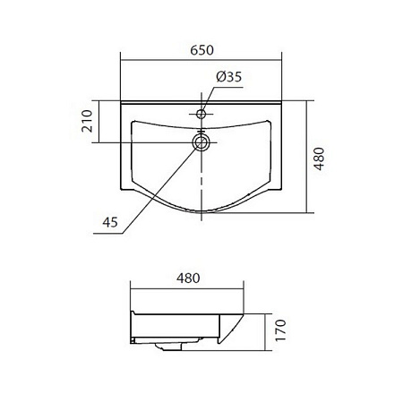 Раковина Santek Беверли 1WH302501  65 см