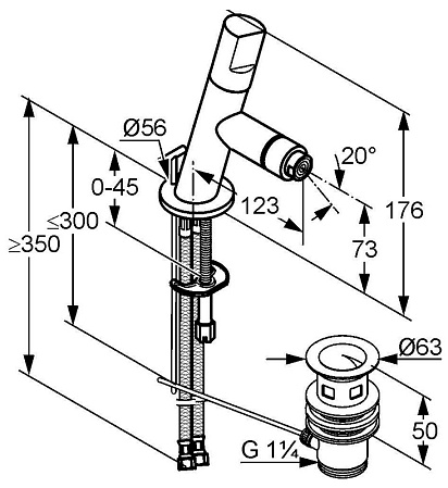 Смеситель Kludi New Waves 572160575 для биде