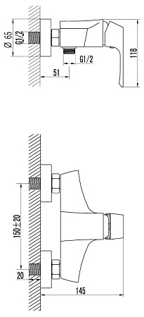 Смеситель Lemark Unit LM4503C для душа