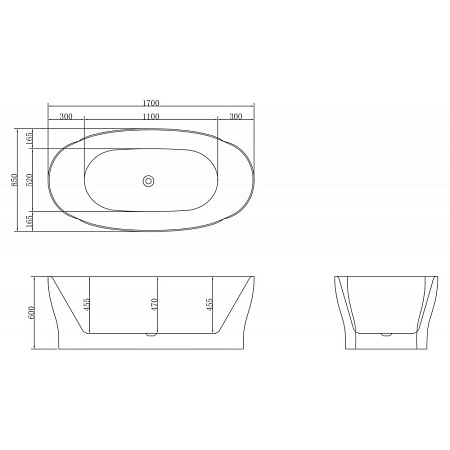 Акриловая ванна BelBagno BB403-1700-850 170x85 белый